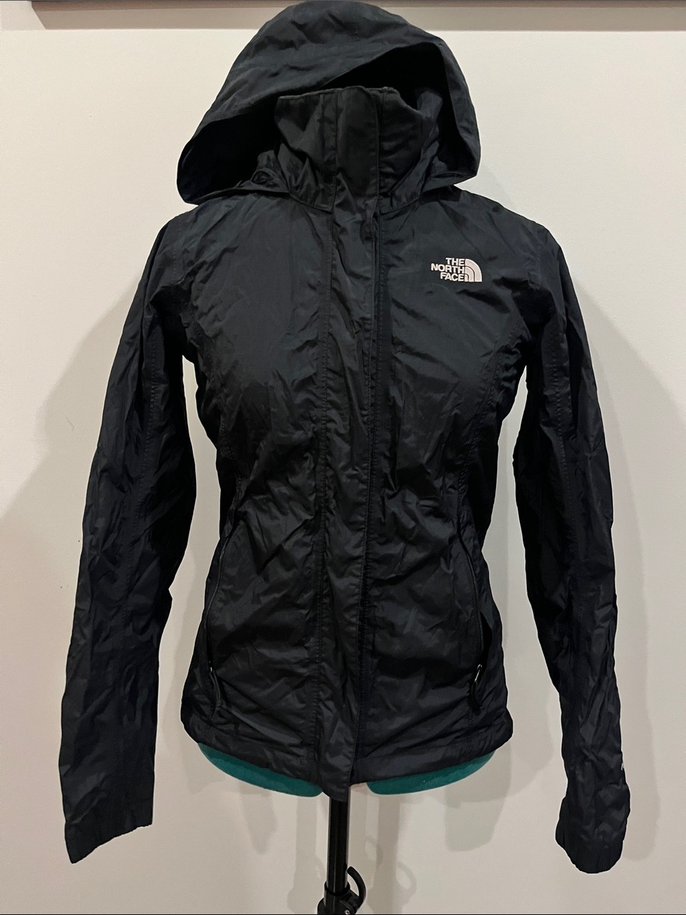 The North Face Women's Black Hooded Rain Shell Jacket
